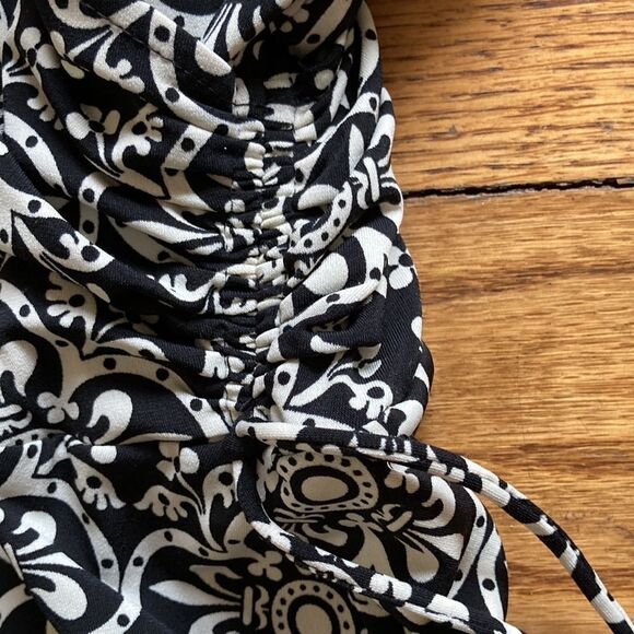 London Time Black/White Wrap Style Dress Size 6 - Picture 13 of 13